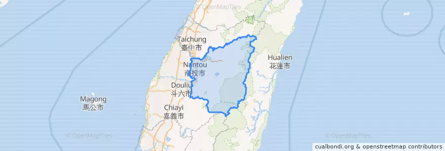 Mapa de ubicacion de Nantou.