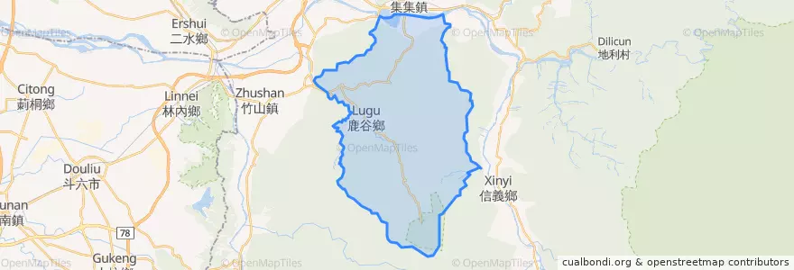 Mapa de ubicacion de 鹿谷郷.