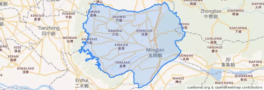 Mapa de ubicacion de 名間鄉.