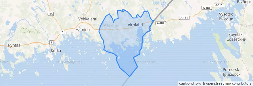 Mapa de ubicacion de Virolahti.