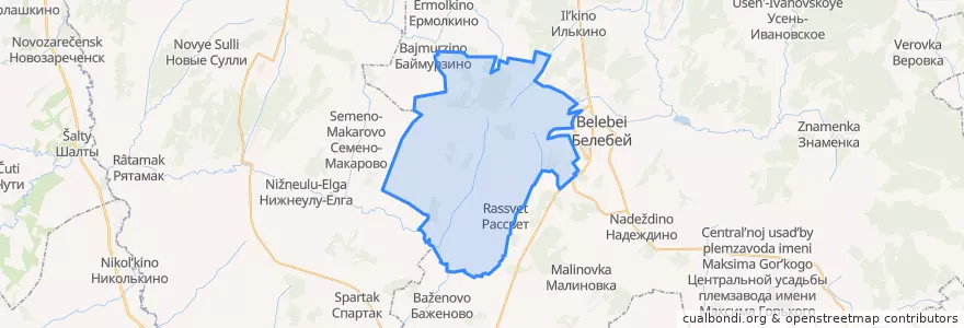 Mapa de ubicacion de Рассветовский сельсовет.