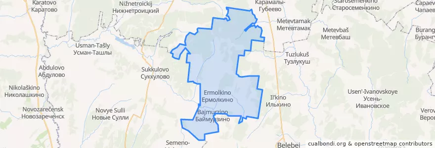 Mapa de ubicacion de Ермолкинский сельсовет.