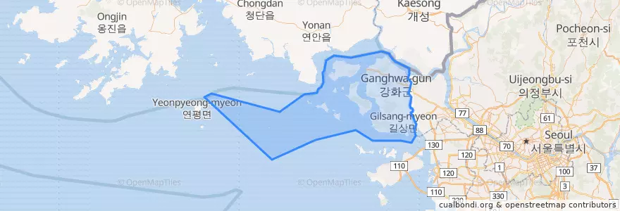 Mapa de ubicacion de 강화군.