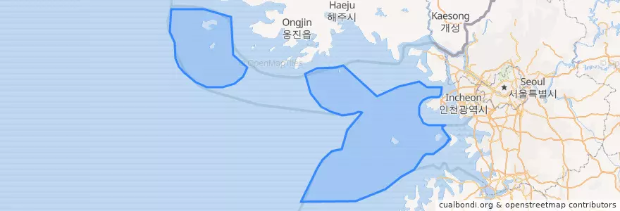 Mapa de ubicacion de Ongjin-gun.