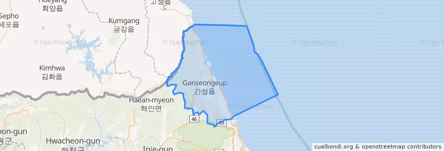 Mapa de ubicacion de Goseong-gun.
