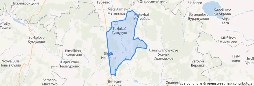 Mapa de ubicacion de Тузлукушевский сельсовет.