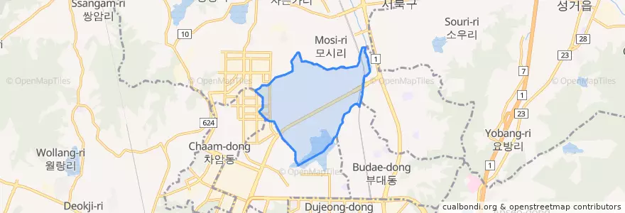 Mapa de ubicacion de 업성동.