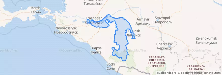Mapa de ubicacion de Адыгея.