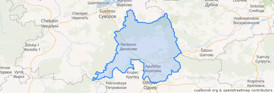 Mapa de ubicacion de Северо-Одоевское сельское поселение.