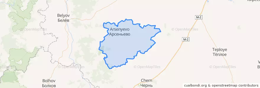 Mapa de ubicacion de Астаповское сельское поселение.
