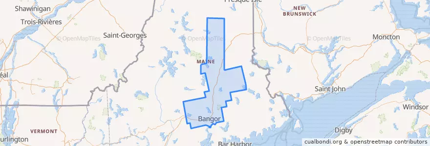 Mapa de ubicacion de Penobscot County.