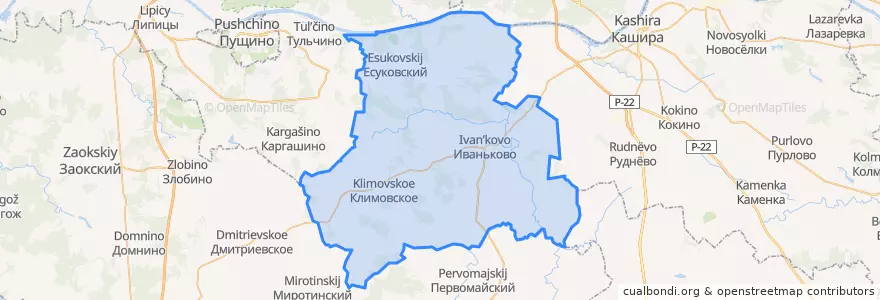 Mapa de ubicacion de Иваньковское сельское поселение.