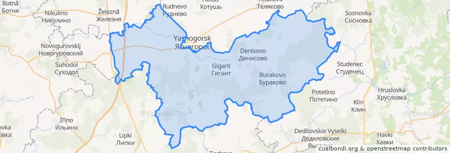 Mapa de ubicacion de Ревякинское сельское поселение.