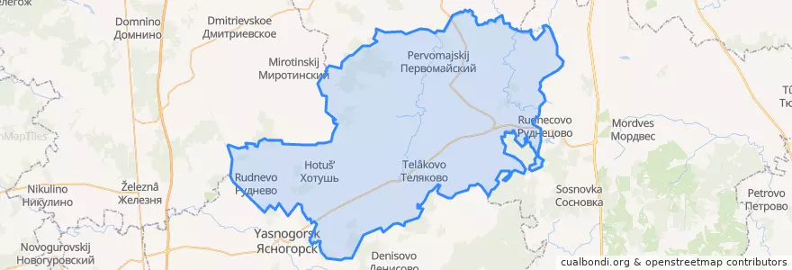 Mapa de ubicacion de Теляковское сельское поселение.