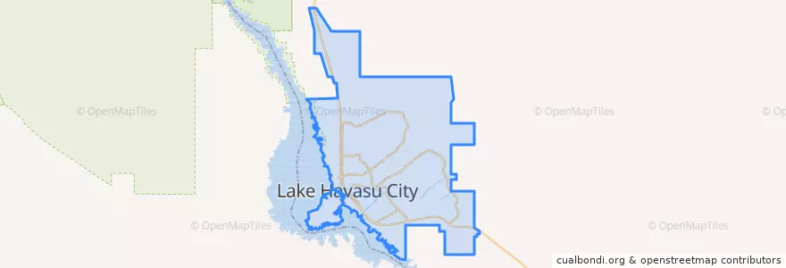 Mapa de ubicacion de Lake Havasu City.