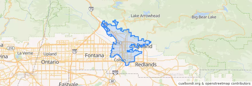 Mapa de ubicacion de San Bernardino.