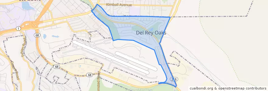 Mapa de ubicacion de Del Rey Oaks.