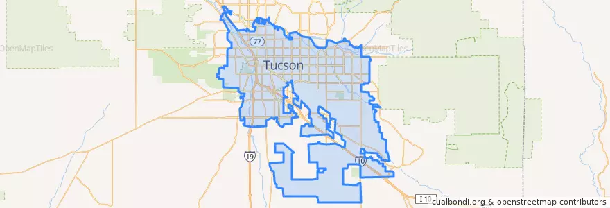 Mapa de ubicacion de Tucson.