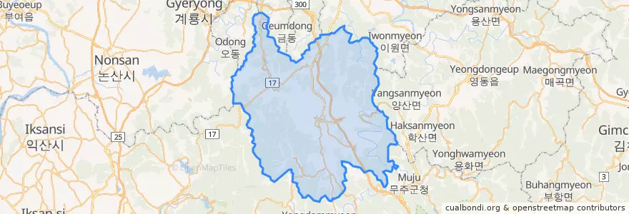 Mapa de ubicacion de Geumsan-gun.