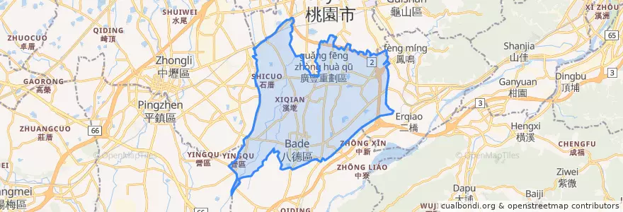 Mapa de ubicacion de 八德區.