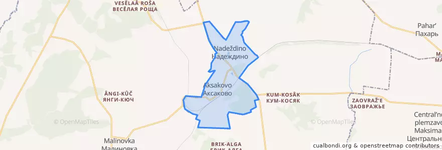 Mapa de ubicacion de Аксаковский сельсовет.