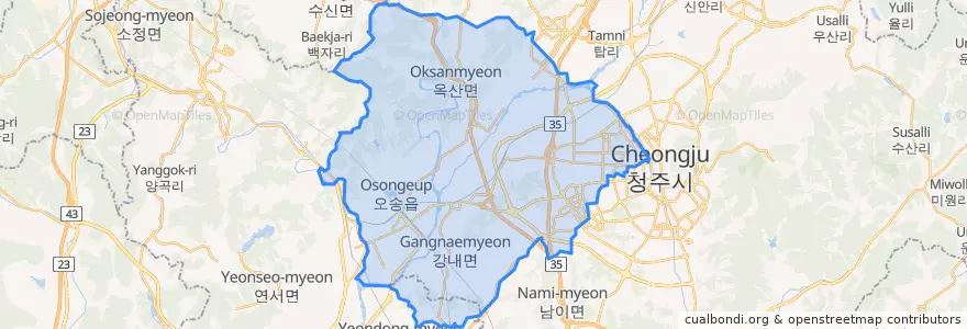 Mapa de ubicacion de Heungdeok-gu.