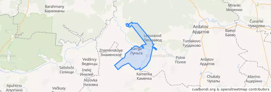 Mapa de ubicacion de Манадышское-2 сельское поселение.
