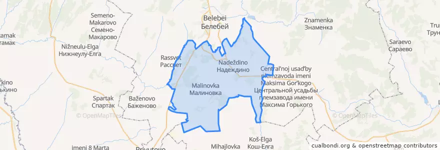 Mapa de ubicacion de Малиновский сельсовет.
