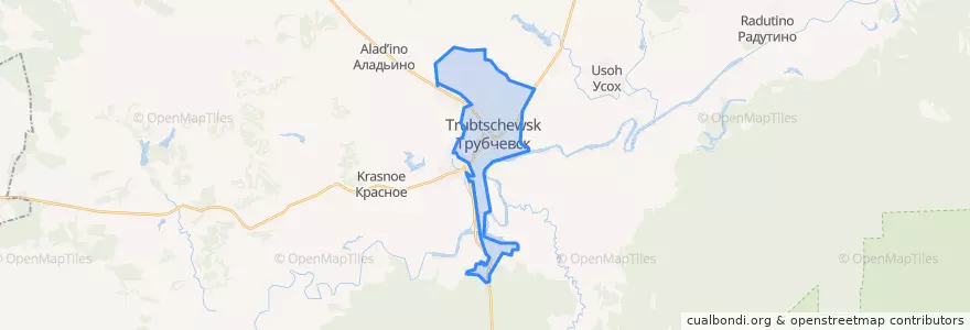 Mapa de ubicacion de Трубчевское городское поселение.