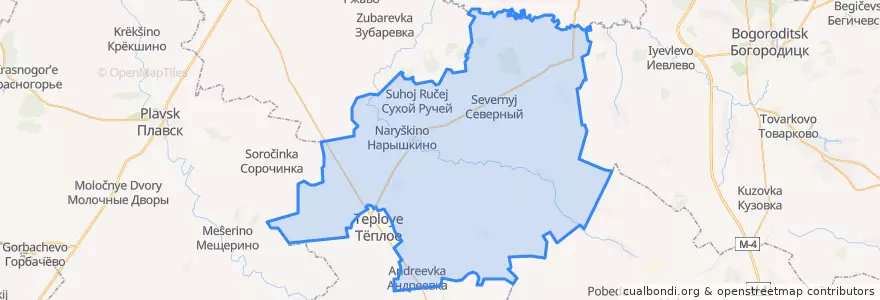 Mapa de ubicacion de Нарышкинское сельское поселение.