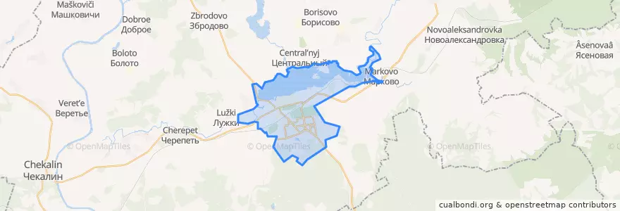 Mapa de ubicacion de городское поселение Суворов.