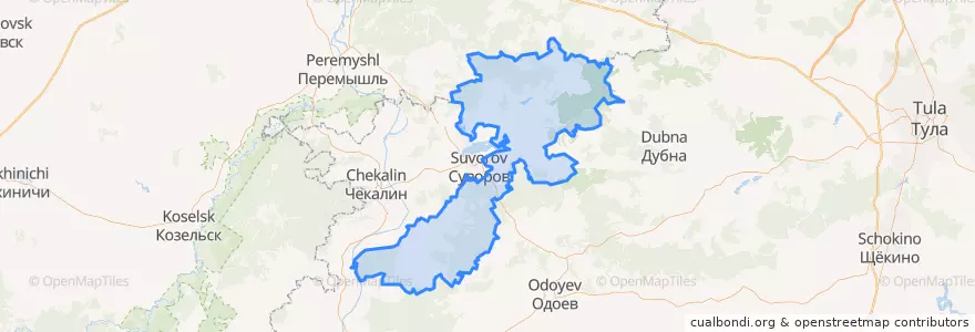 Mapa de ubicacion de Юго-Восточное сельское поселение.