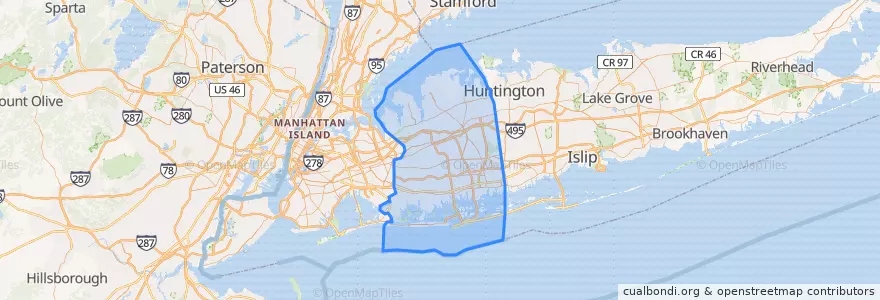 Mapa de ubicacion de Nassau County.