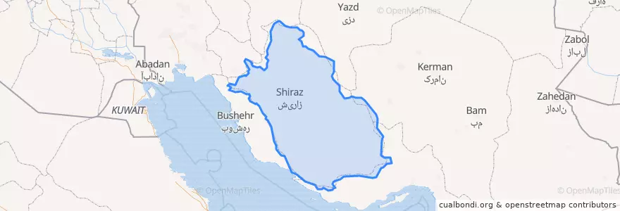 Mapa de ubicacion de استان فارس.