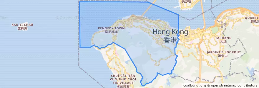 Mapa de ubicacion de 中西區 Central and Western District.