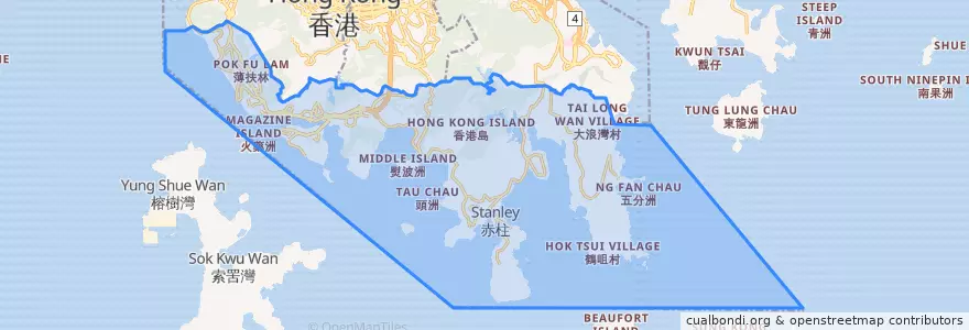 Mapa de ubicacion de 南區 Southern District.
