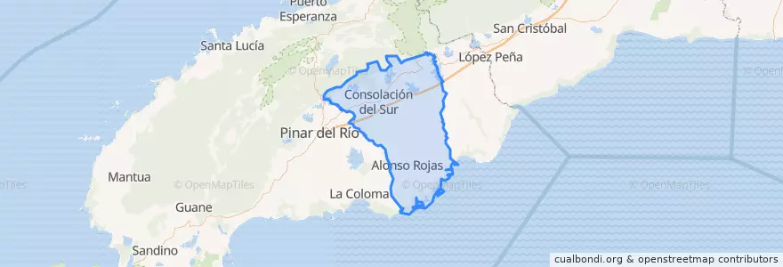 Mapa de ubicacion de Consolación del Sur.