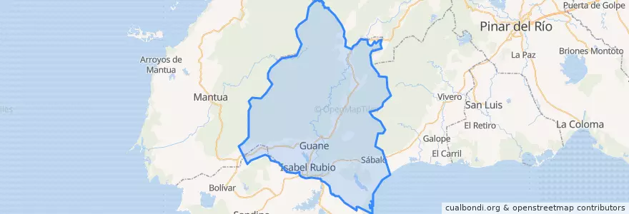 Mapa de ubicacion de Guane.