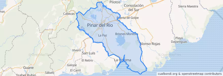 Mapa de ubicacion de Pinar del Río.