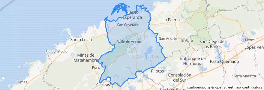 Mapa de ubicacion de Viñales.