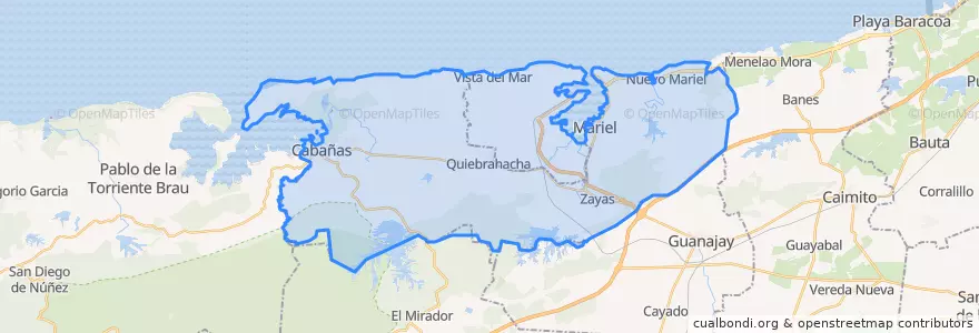 Mapa de ubicacion de Mariel.