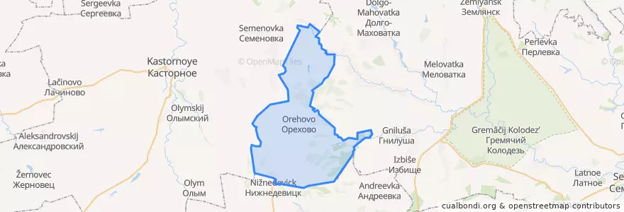 Mapa de ubicacion de Ореховский сельсовет.