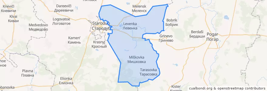 Mapa de ubicacion de Десятуховское сельское поселение.