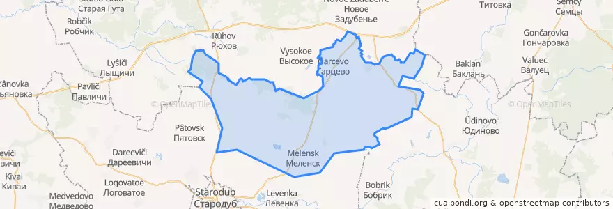 Mapa de ubicacion de Меленское сельское поселение.