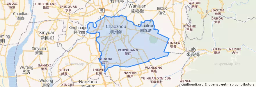 Mapa de ubicacion de 潮州鎮.