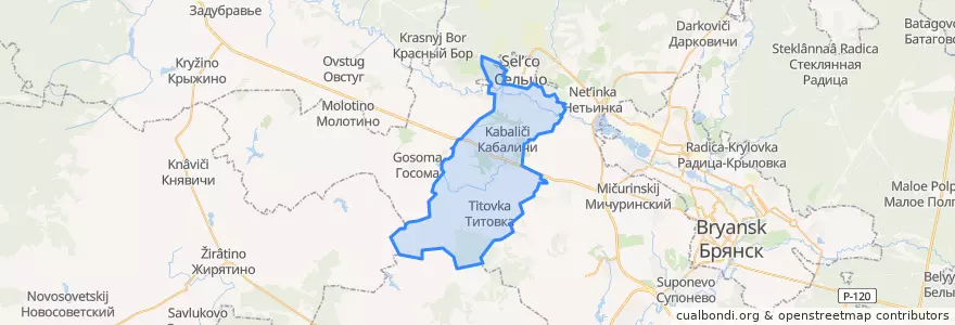 Mapa de ubicacion de Глинищевское сельское поселение.