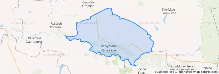Mapa de ubicacion de Репьёвское сельское поселение.