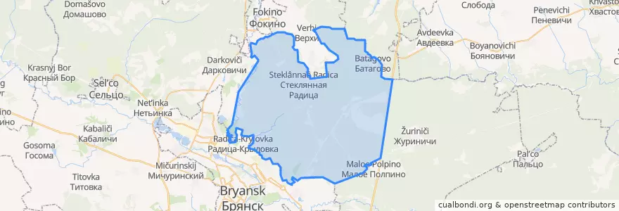Mapa de ubicacion de Стекляннорадицкое сельское поселение.