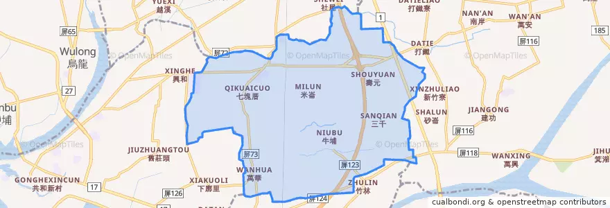 Mapa de ubicacion de 南州鄉.