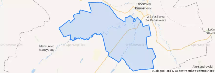 Mapa de ubicacion de Краснодолинский сельсовет.
